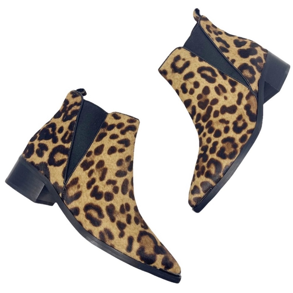 NEW Marc Fisher LTD. Women's Yale Calf Hair Leopard Print Booties Size 5